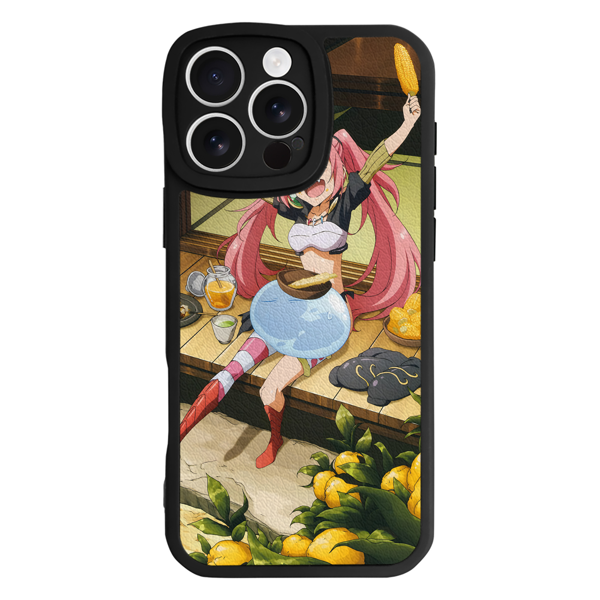 （画像用） 転スラ Regarding Reincarnated to Slime 【iPhone 16シリーズ対応】シリコンスマホケース（レザー調） 材質：シリコン